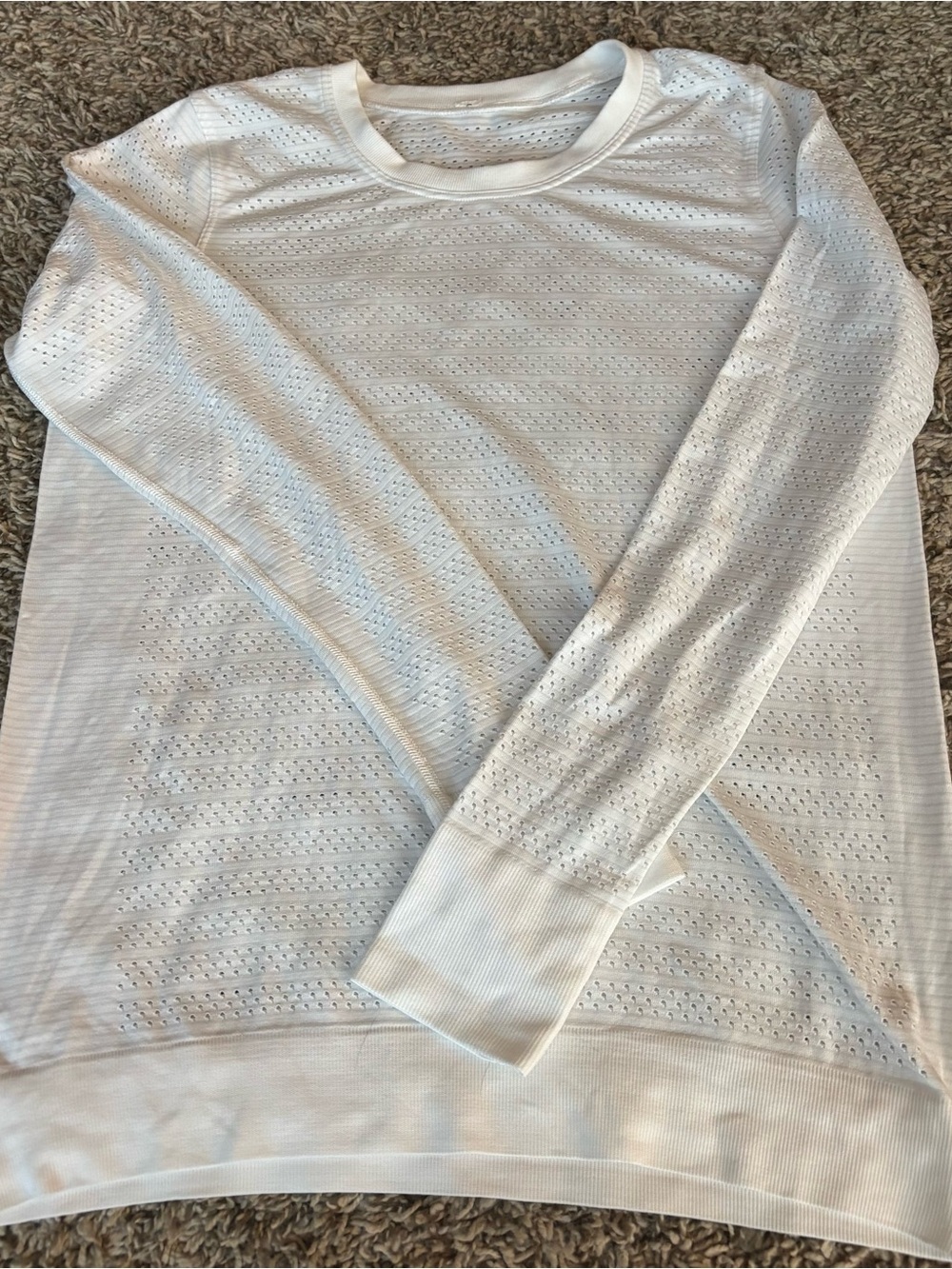lululemon athletica White Open-Knit Long Sleeve Top